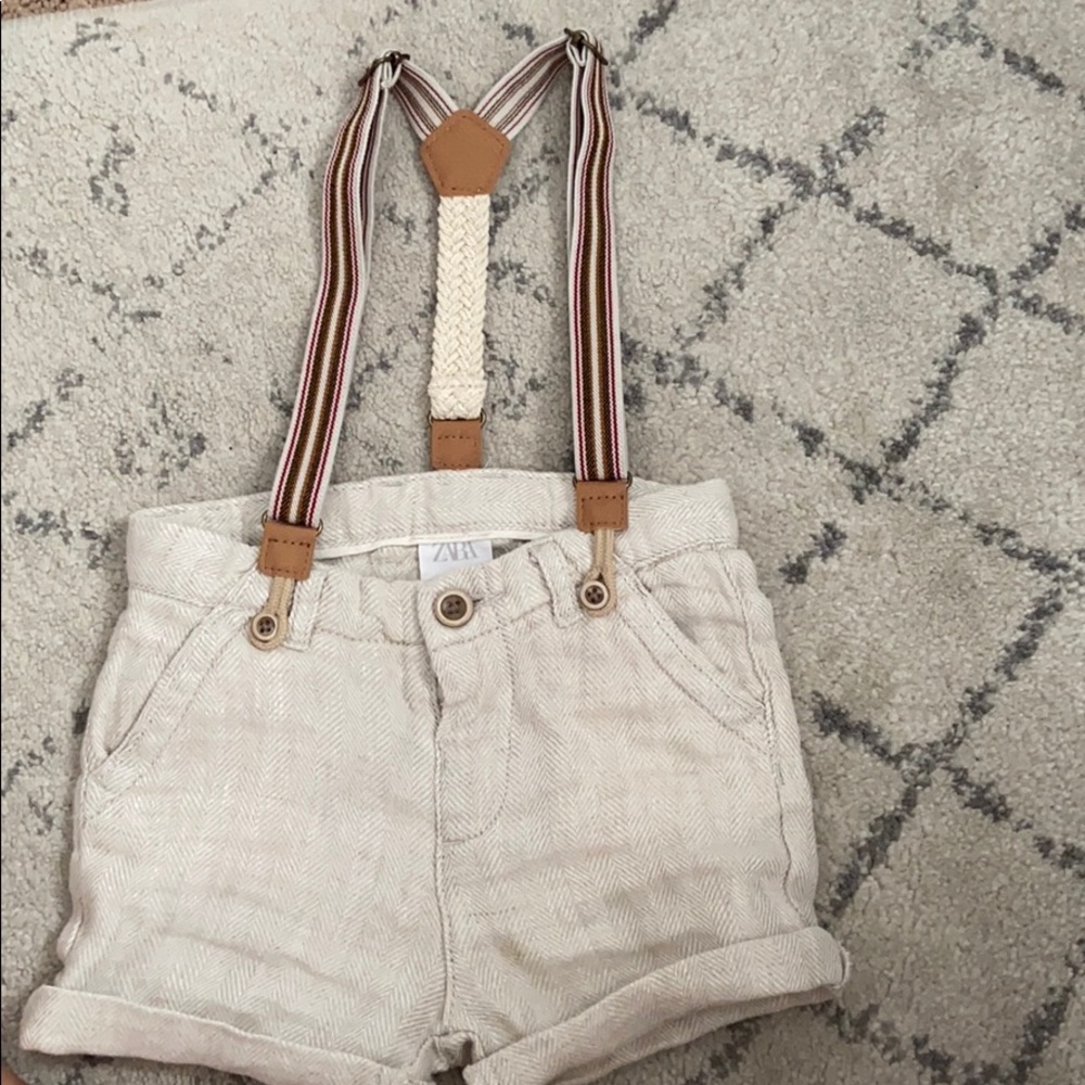 Zara baby boys linen shirts with straps